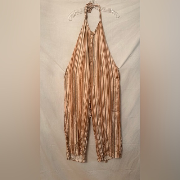 Lascana Pants - Lascana NWT Striped Brown Jumpsuit